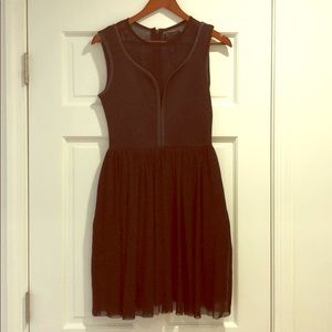 H&M black dress with faux leather details